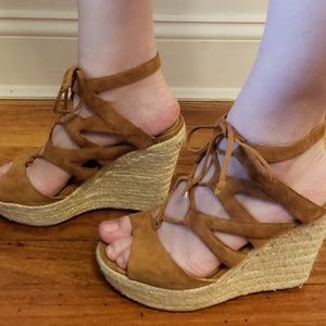 PRICE DROP!!! Ivanka trump lace up wedge heels